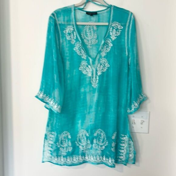 Spiaggia Dolce Aqua Tunic, Cover-up, Kaftan L - Picture 1 of 6